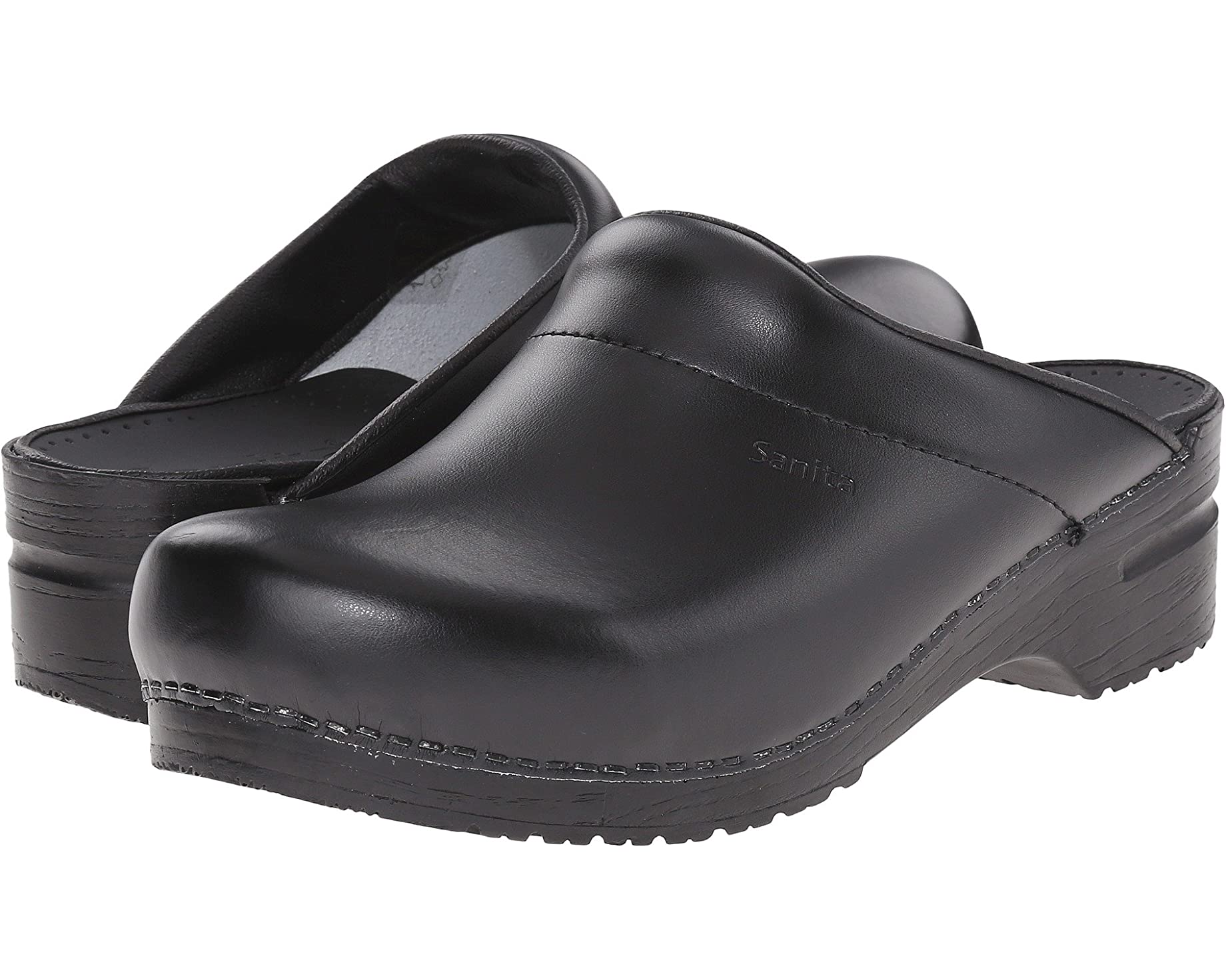 Original-Karl PU Open Sanita clogs, black