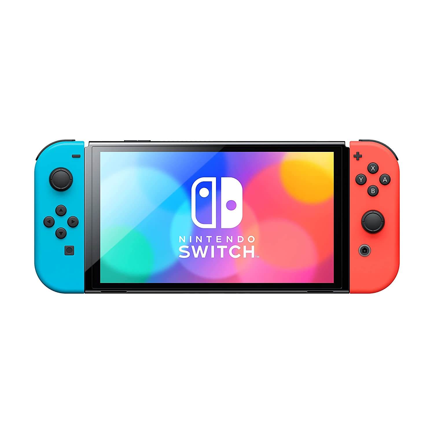 وحدة تحكم الألعاب، شاشة OLED من Nintendo Switch، باللون الأزرق النيون والأحمر النيون، Nintendo