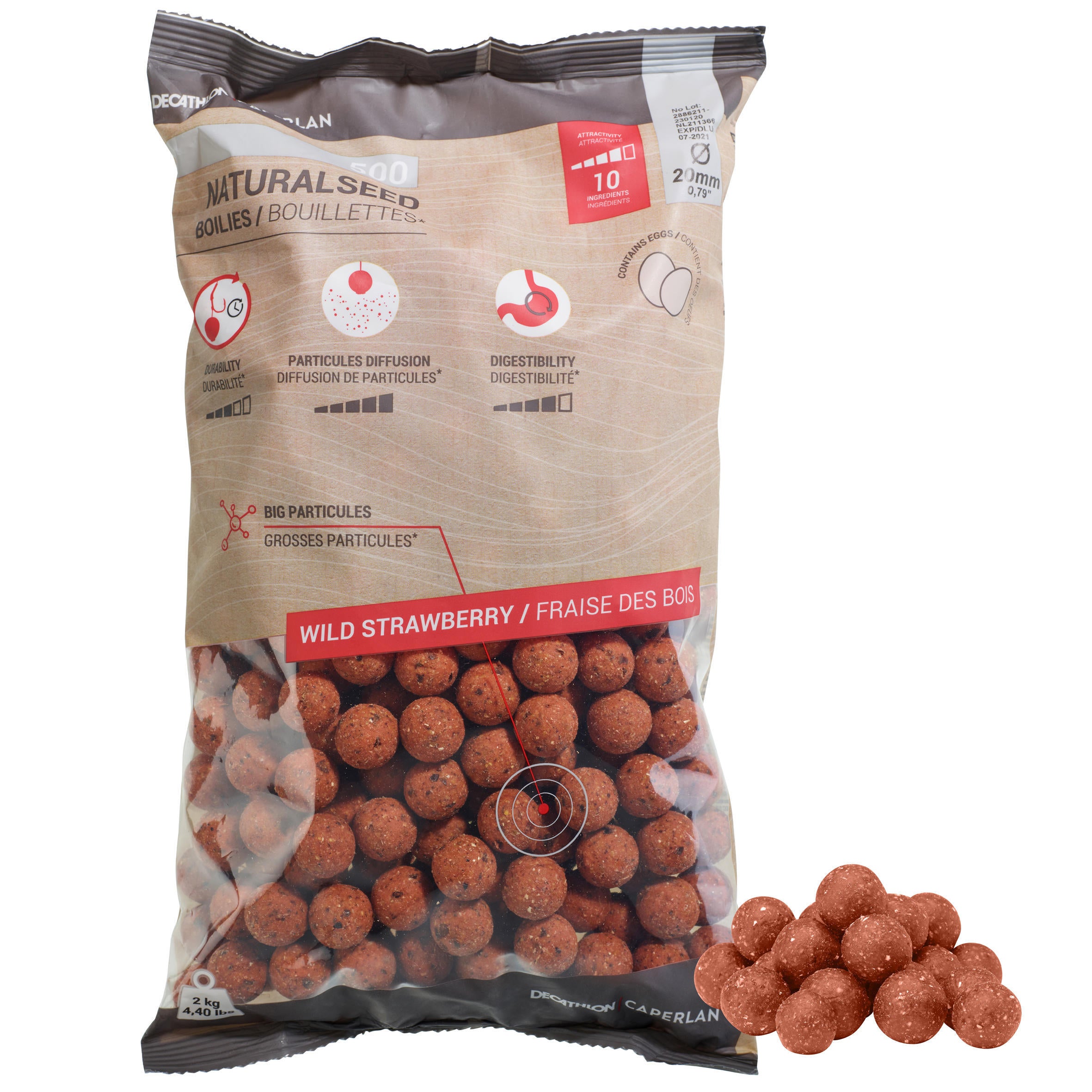 Boilies NaturalSeed Strawberry 20mm 2kg CAPERLAN