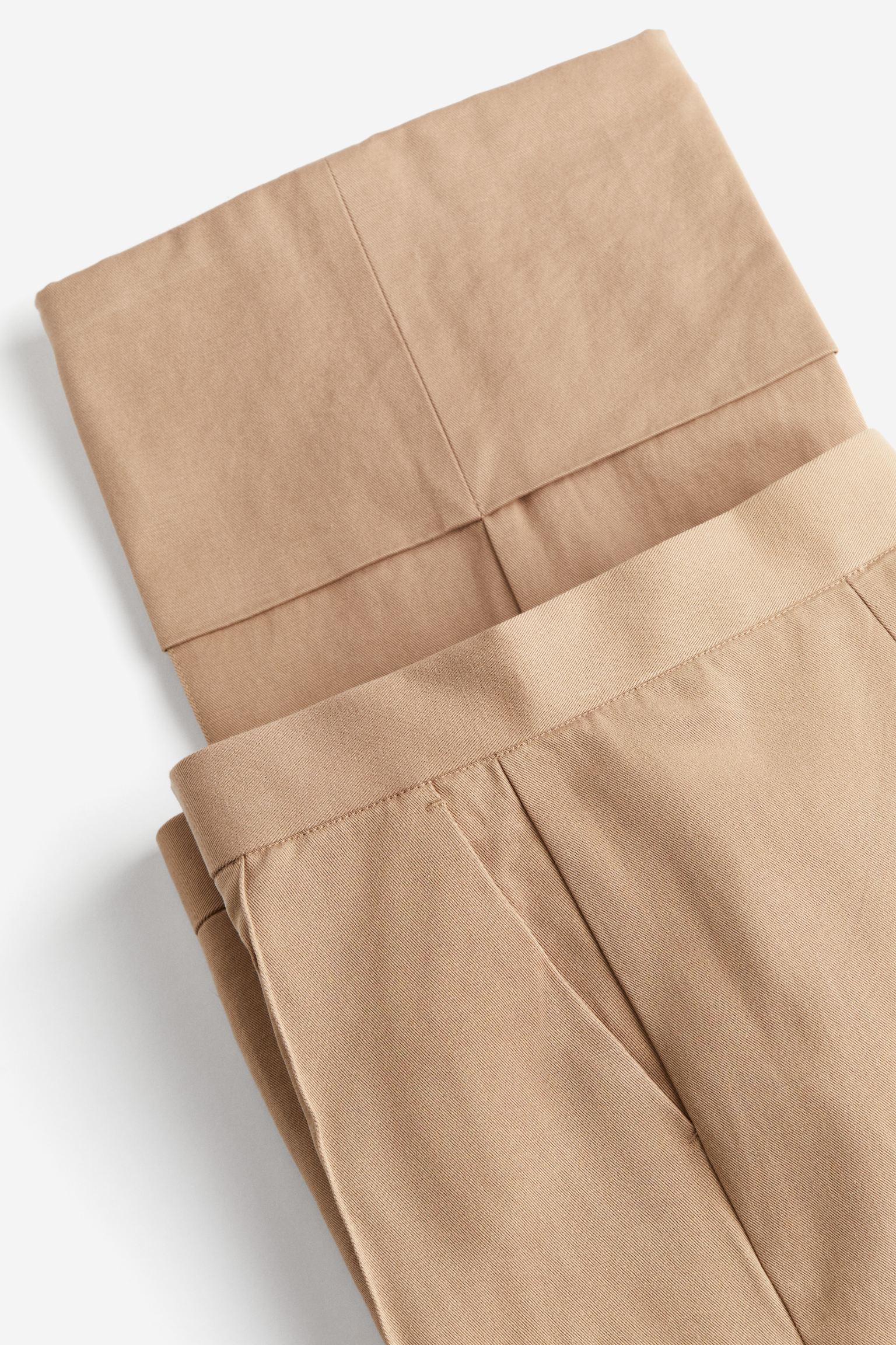 بنطلون H&amp;M Twill With Creases، بيج