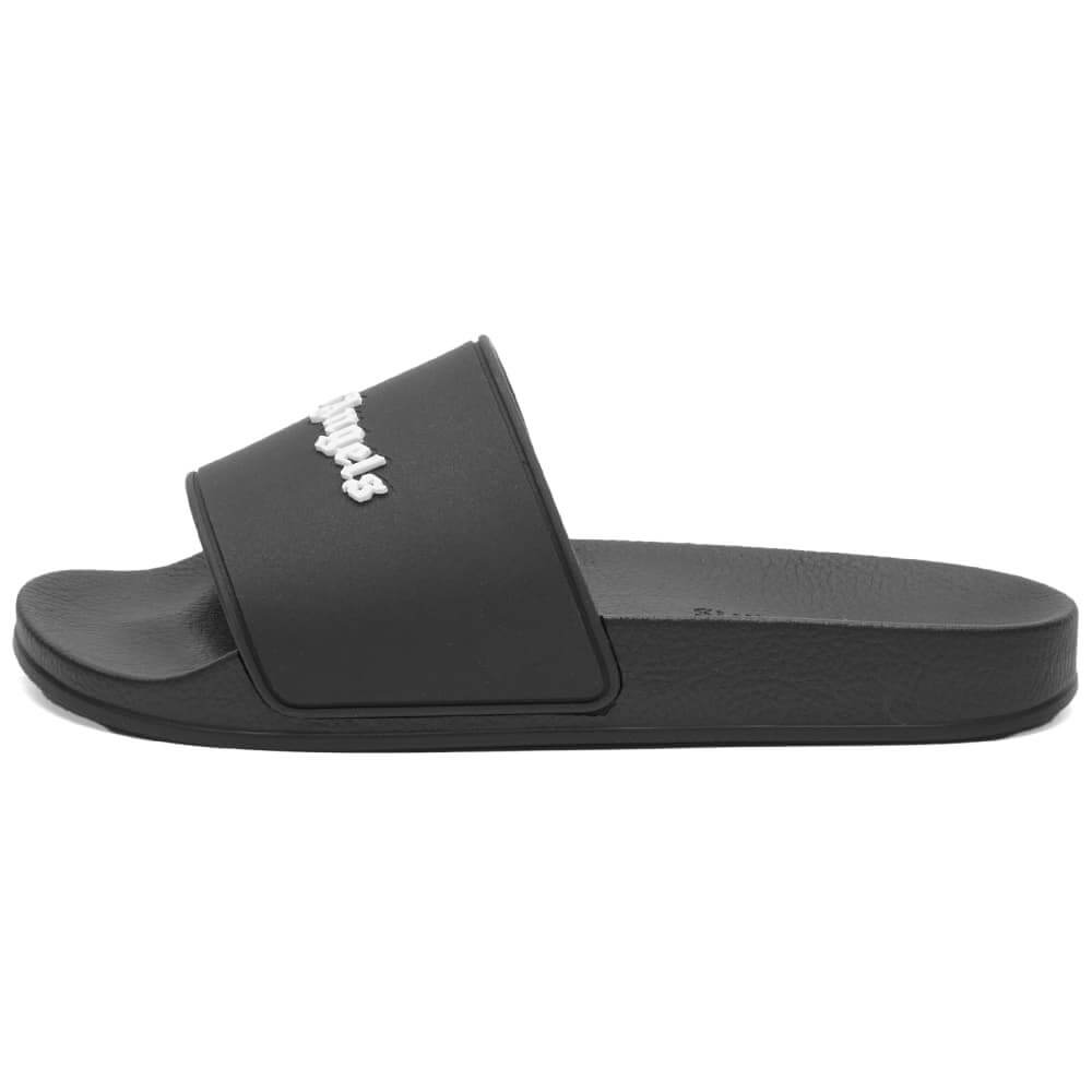 Palm Angels Essential Logo Pool Slippers, black