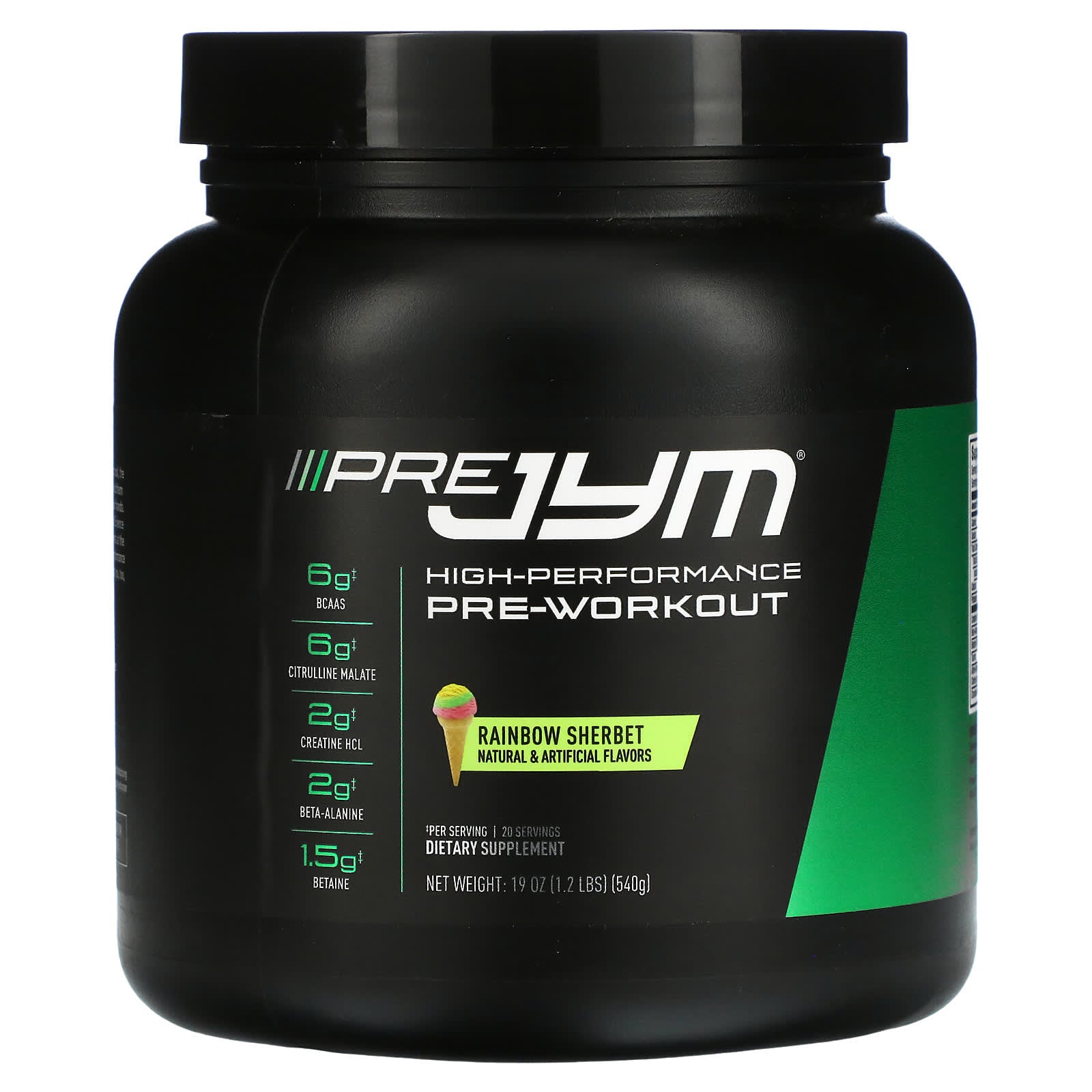 JYM Supplement Science High Potency Pre Workout، Rainbow Sherbet، 540 جم