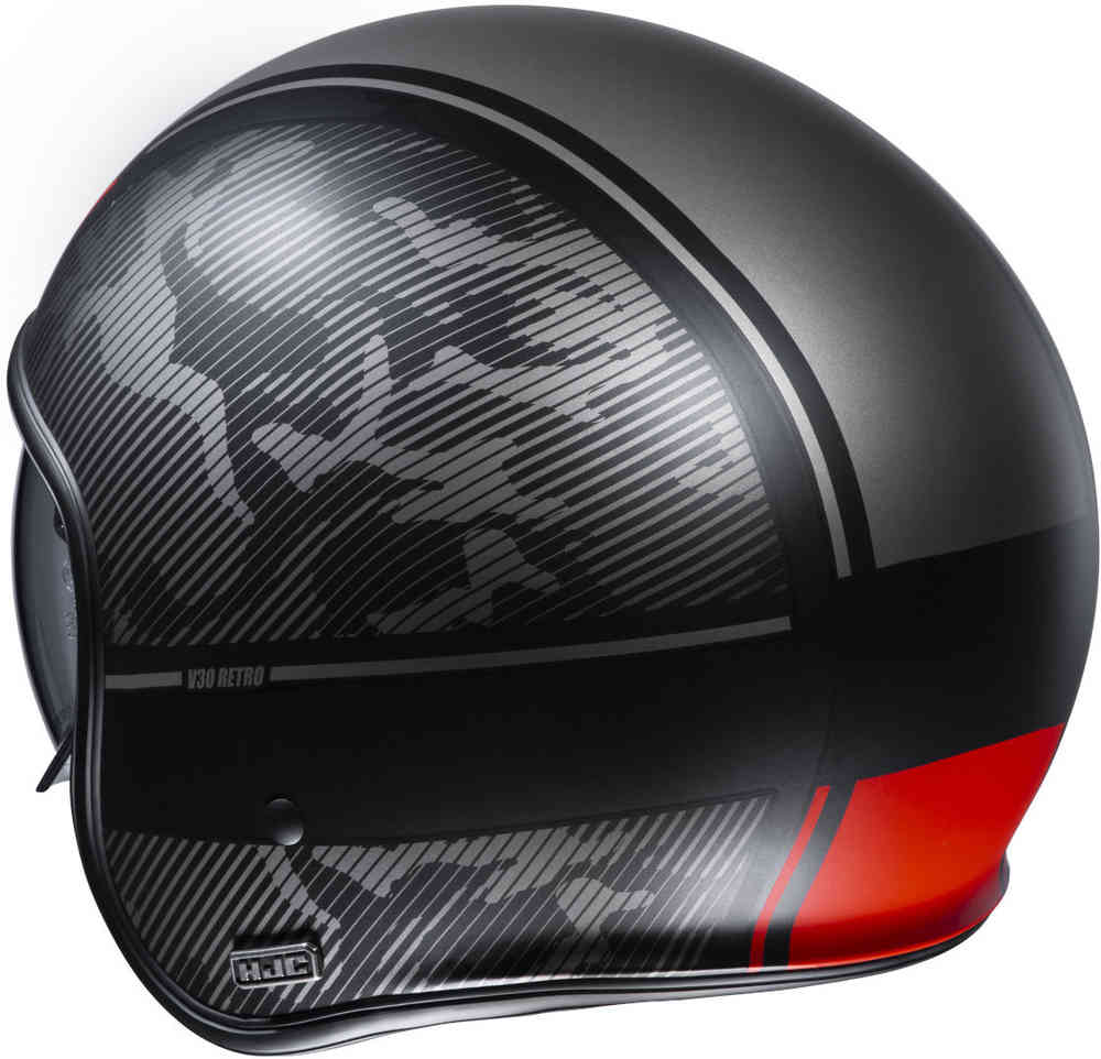 Jet helmet V30 Alpi HJC, matte black/red