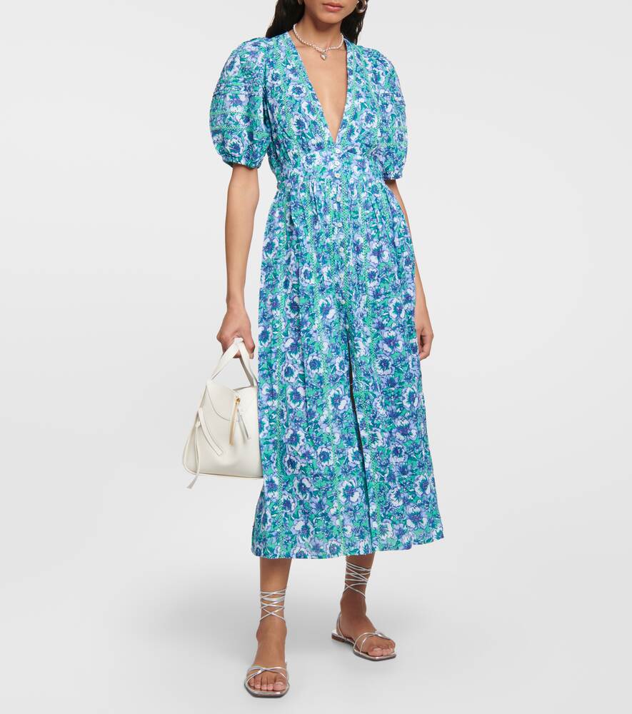 Reine cotton midi dress with floral print POUPETTE ST BARTH, multicolor