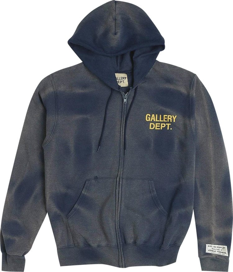 Gallery Dept Hoodie. Gallery Dept Zip Up Hoodie 'Navy', blue