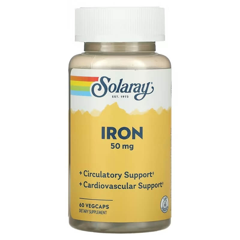 Iron Solaray 50 mg, 60 vegetable capsules