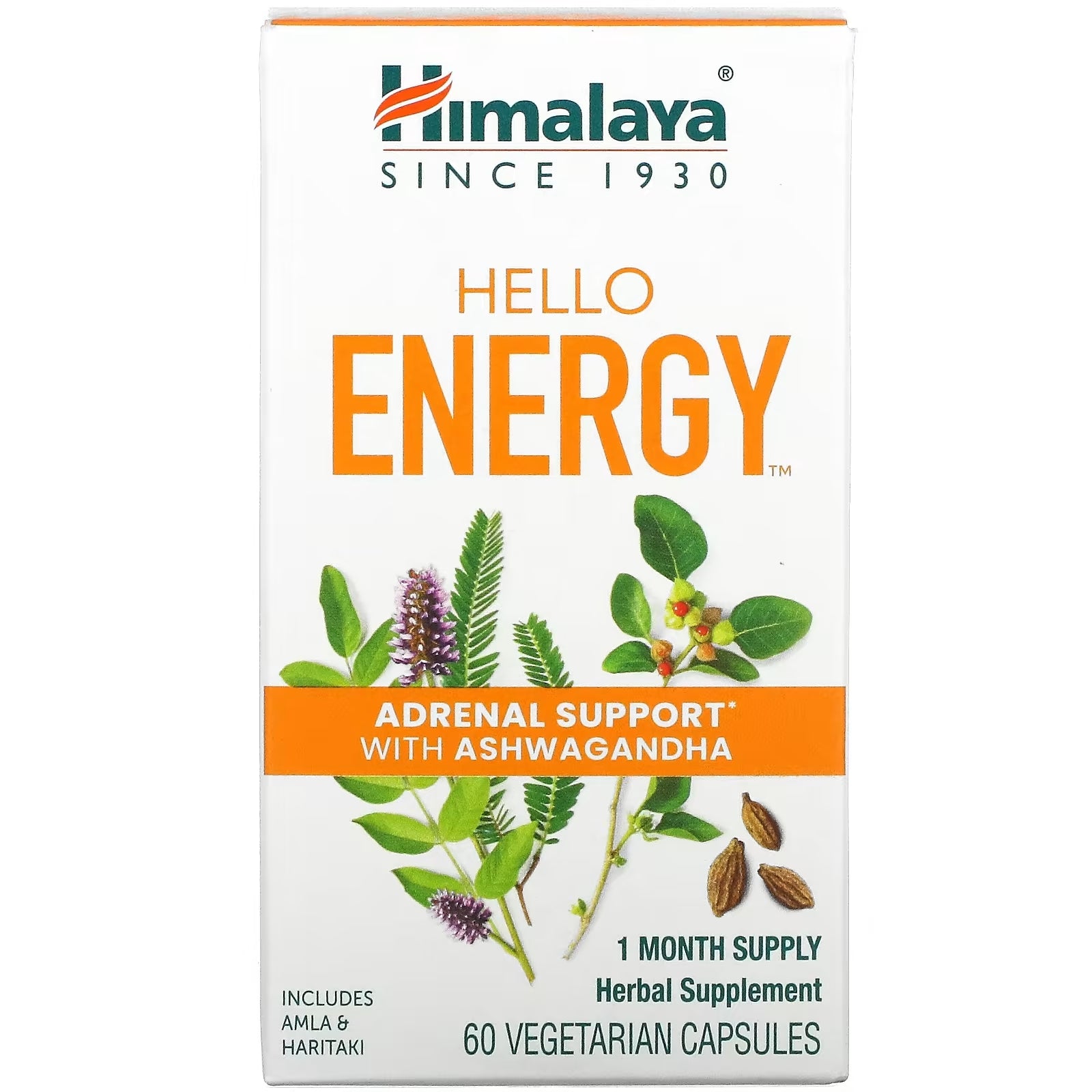 Himalaya Hello Energy Adrenal Support with Ashwagandha, 60 Vegetarian Capsules