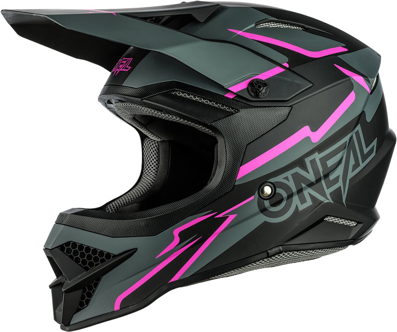 Oneal 3Series Voltage Motocross Helmet, Black/Pink