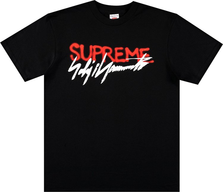 تي شيرت بشعار Supreme x Yohji Yamamoto باللون الأسود