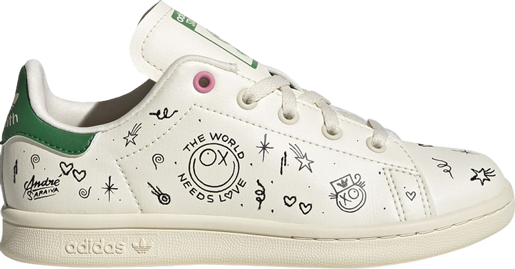 Adidas André Saraiva x Stan Smith Little Kid 'The World Needs Love' sneakers, cream