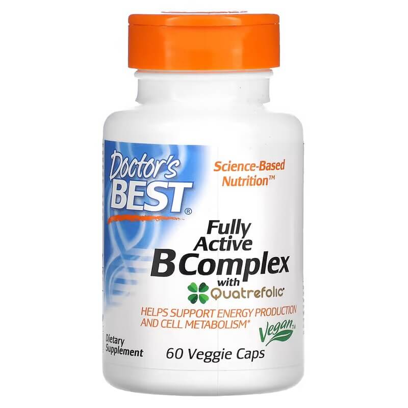 Doctor's Best Vitamin B Complex with Quatrefoil, 60 Capsules