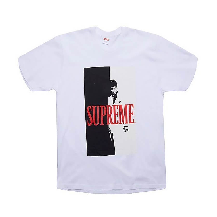 تي شيرت Supreme Scarface Split، باللون الأبيض