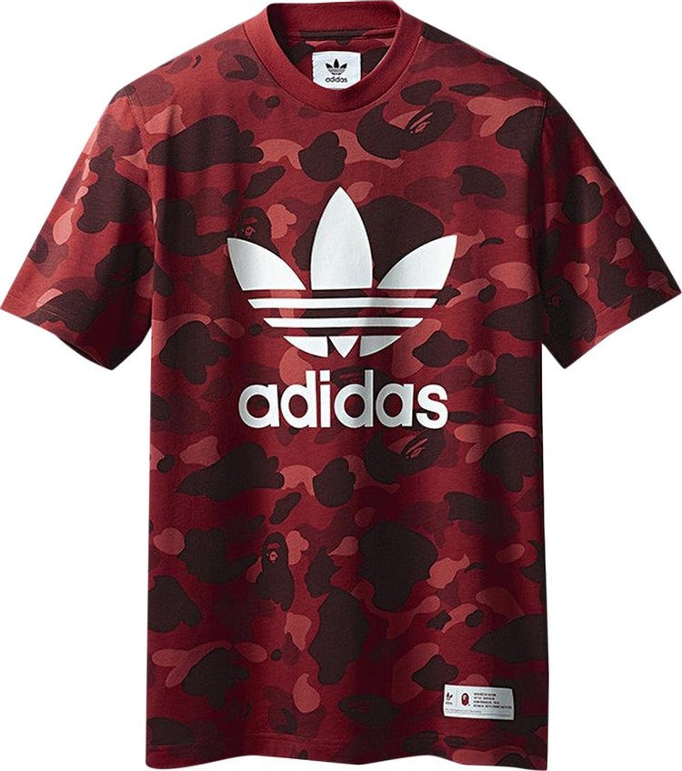 تي شيرت BAPE x adidas adicolor "Raw Red"، أحمر