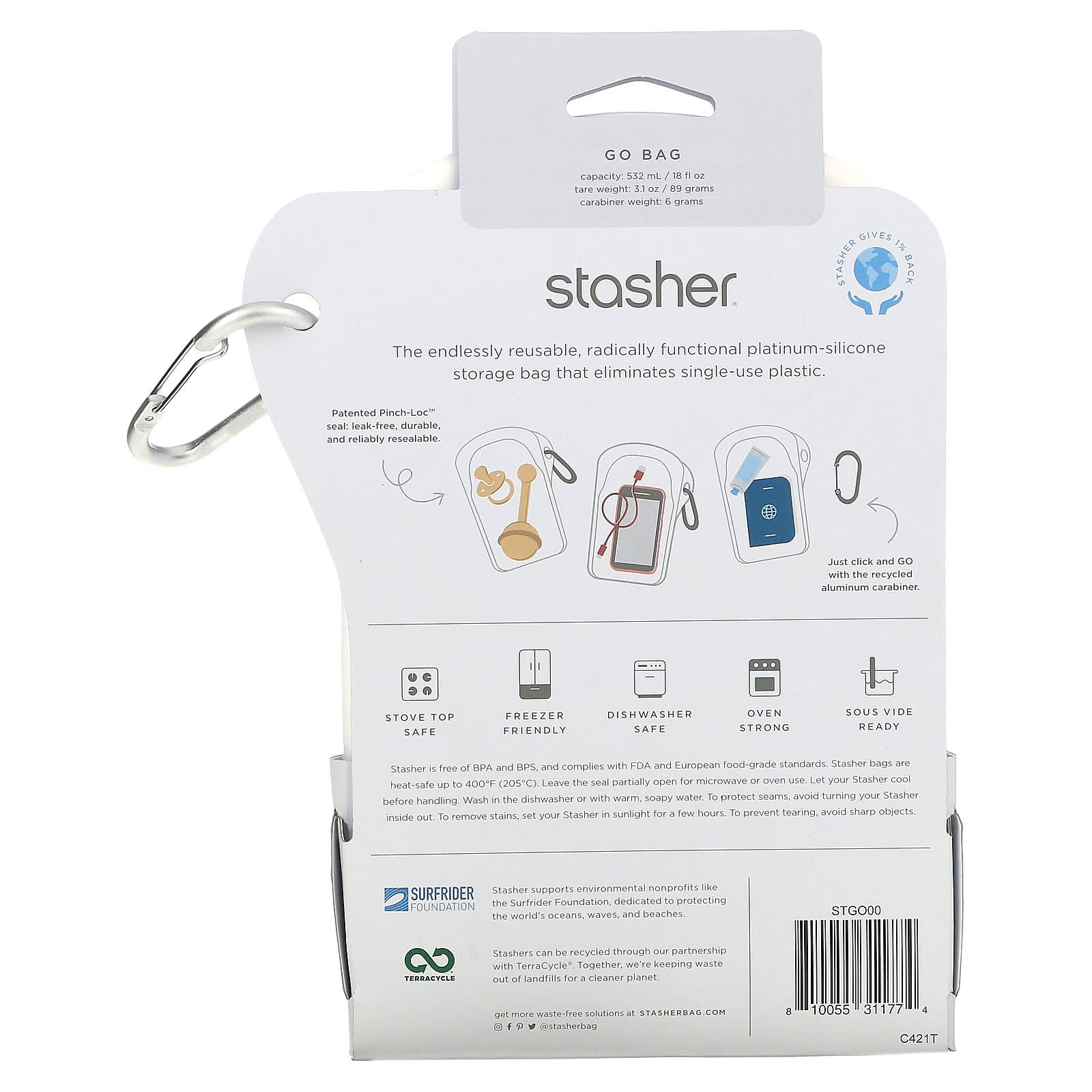 Stasher Go Bag, white