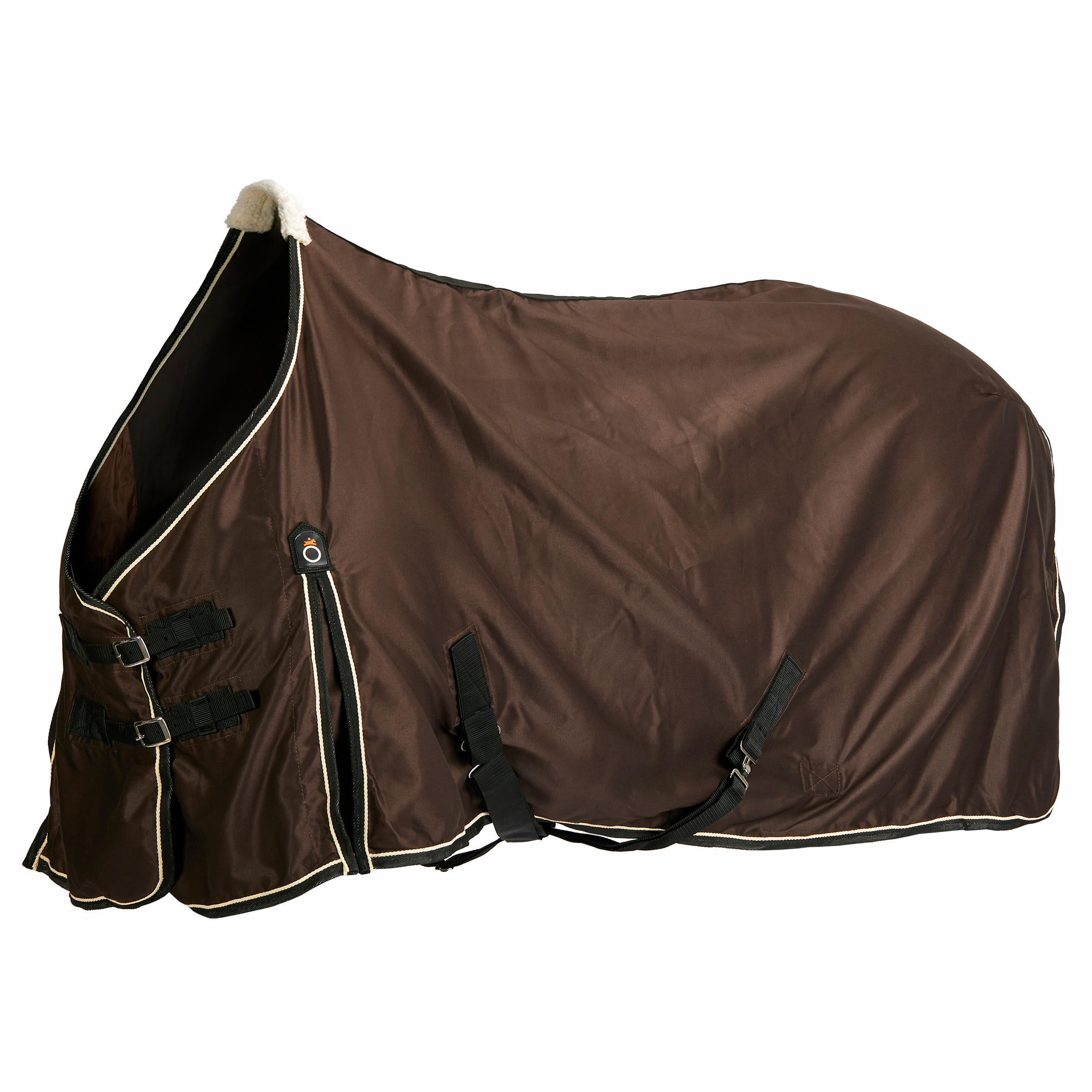 Fouganza blanket with elastic inserts, brown