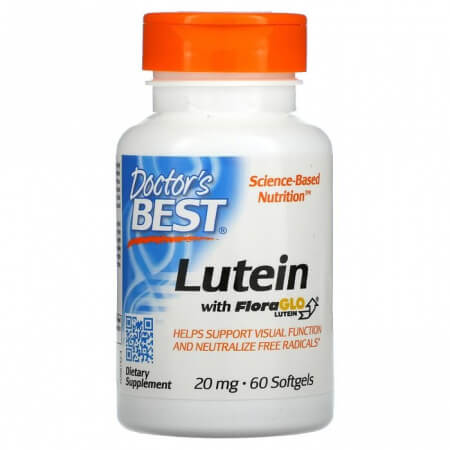 Lutein with FloraGlo Lutein, Doctor's Best, 20 mg, 60 softgels