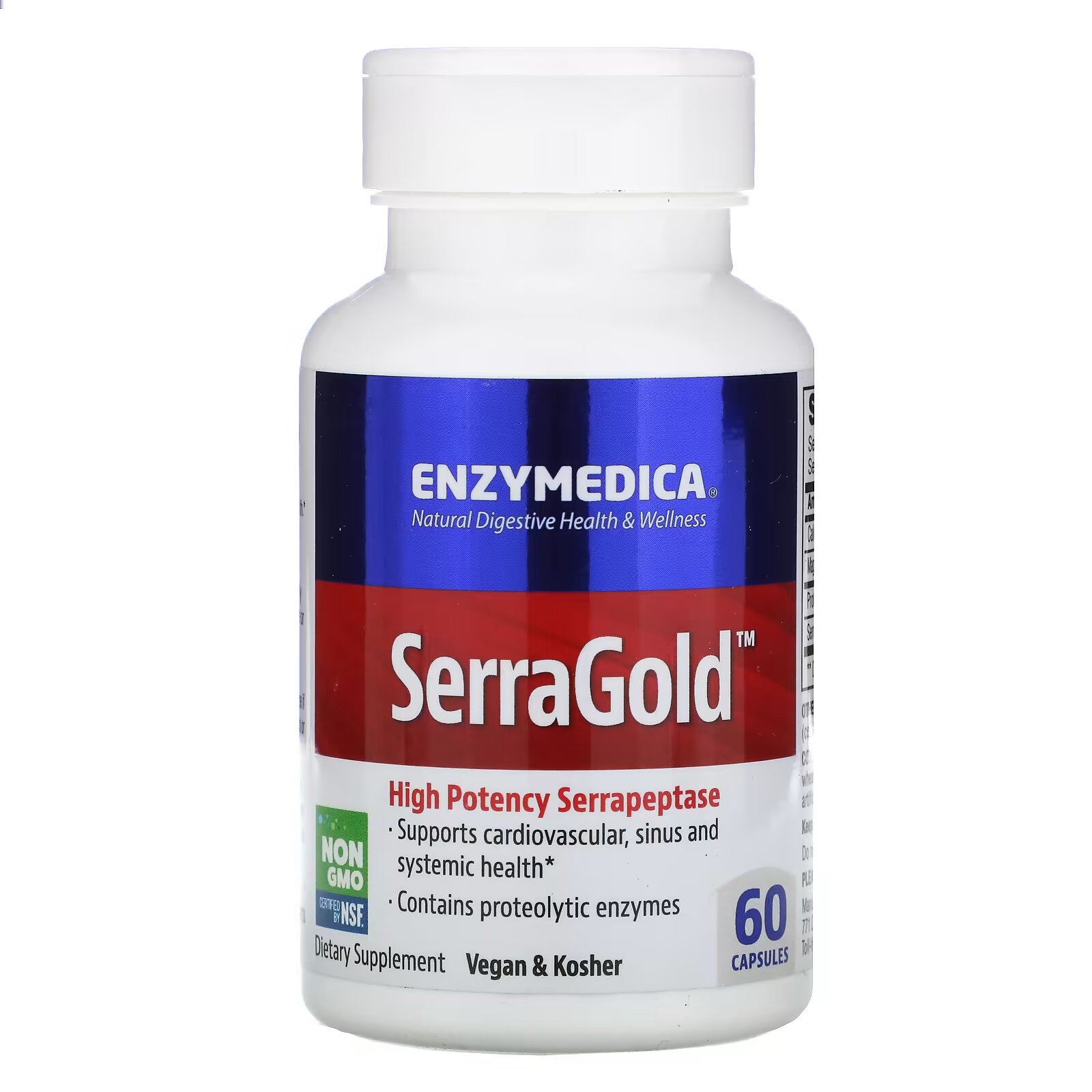 Enzymedica, SerraGold, سيرابيبتاز عالي الفعالية، 60 كبسولة