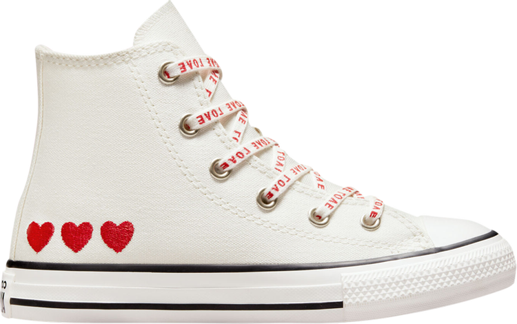 Converse Chuck Taylor All Star Crafted High PS Embroidered Hearts Sneakers, White