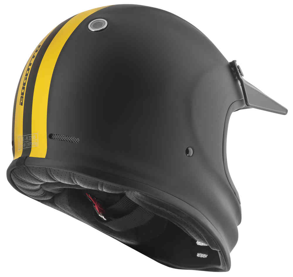 V381 Bogotto fiberglass Shergot helmet, matte black/yellow