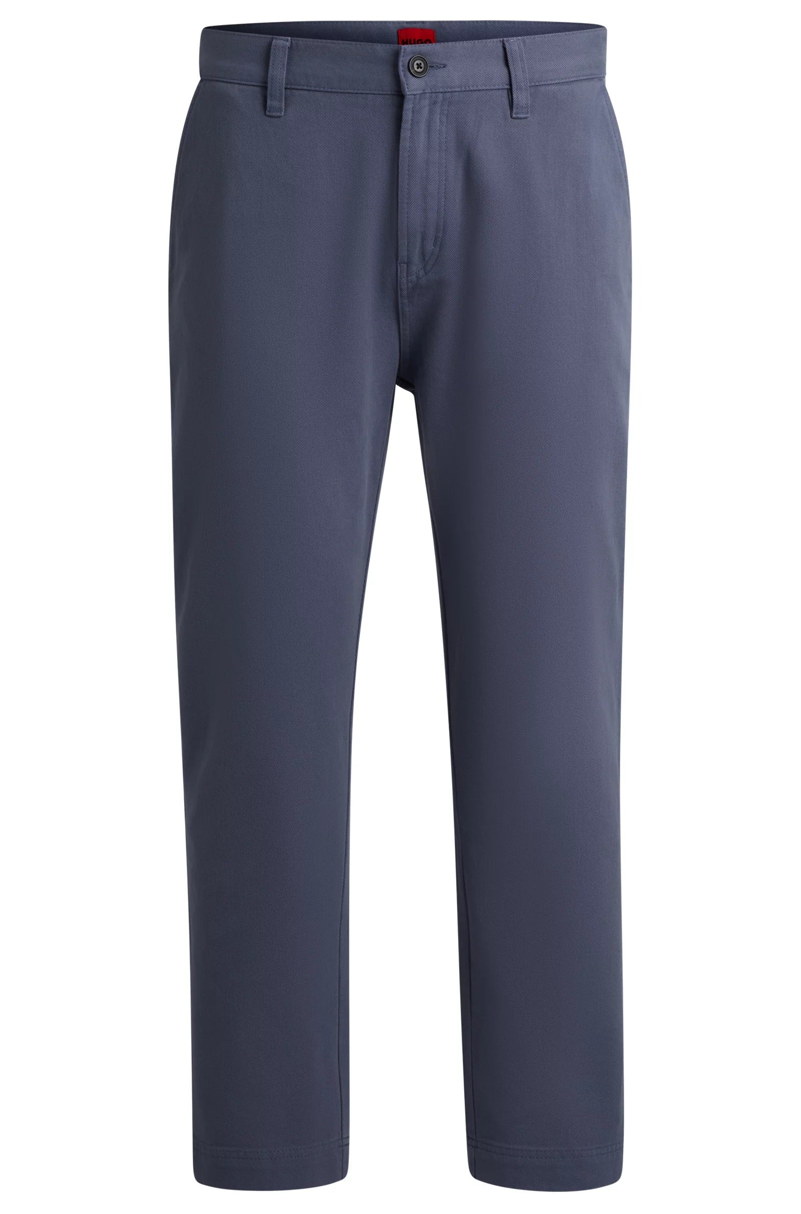 Hugo Tapered-fit Pants In Cotton Gabardine, light blue