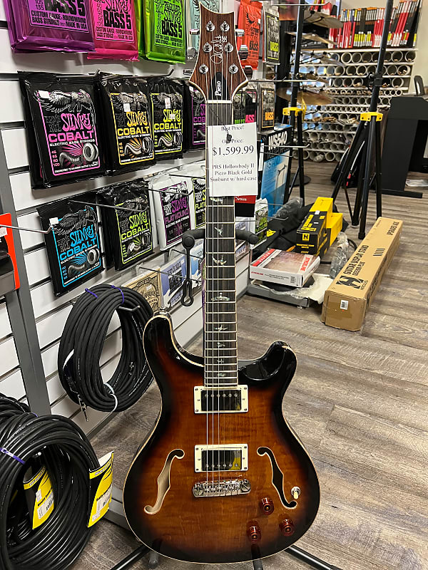 PRS SE Hollowbody II Piezo 2022 Black Gold Burst