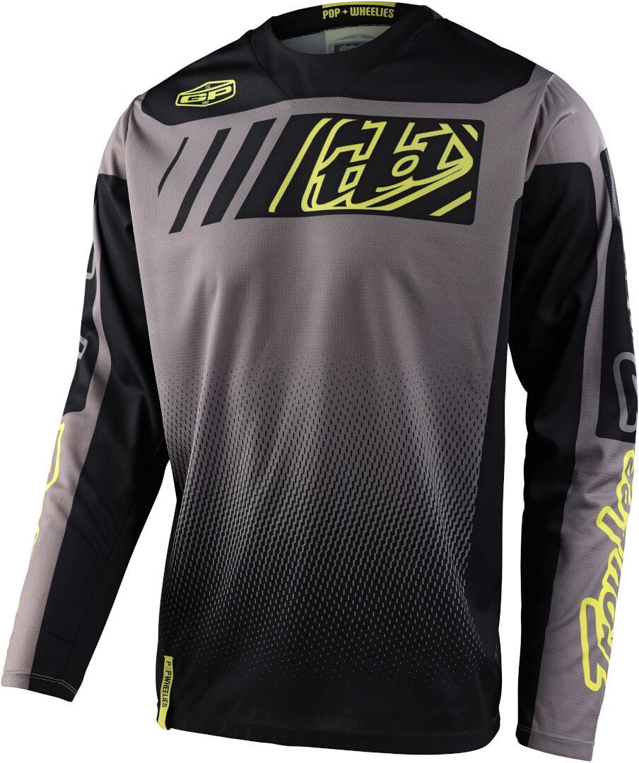 قميص GP Gear Icon Motocross من Troy Lee Designs، باللون الأسود/الرمادي