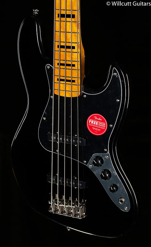 Squier Classic Vibe '70s Jazz Bass V, Maple Neck, Black Bass - ICSH21039925-9.18 lbs