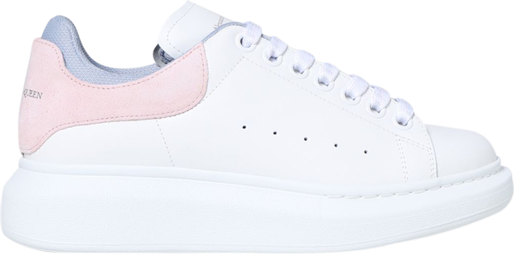 حذاء رياضي Alexander McQueen Womens Oversized Sneaker ذو كعب مزدوج - أبيض، وردي فاتح، أبيض