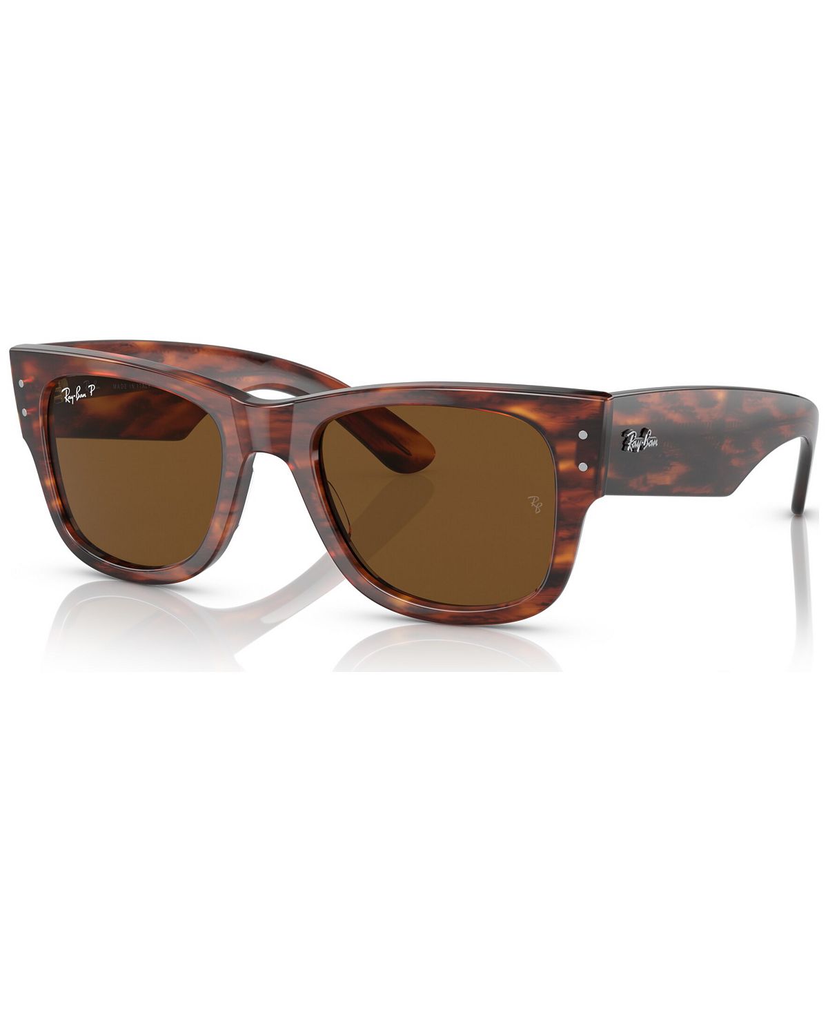 نظارة شمسية Ray-Ban Mega Wayfarer 52 Low Bridge Polarized للجنسين متعددة الألوان