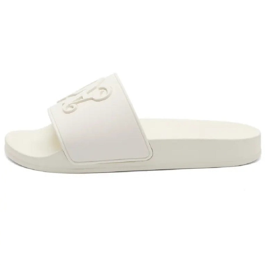 Palm Angels Monogram Pool Slippers, white