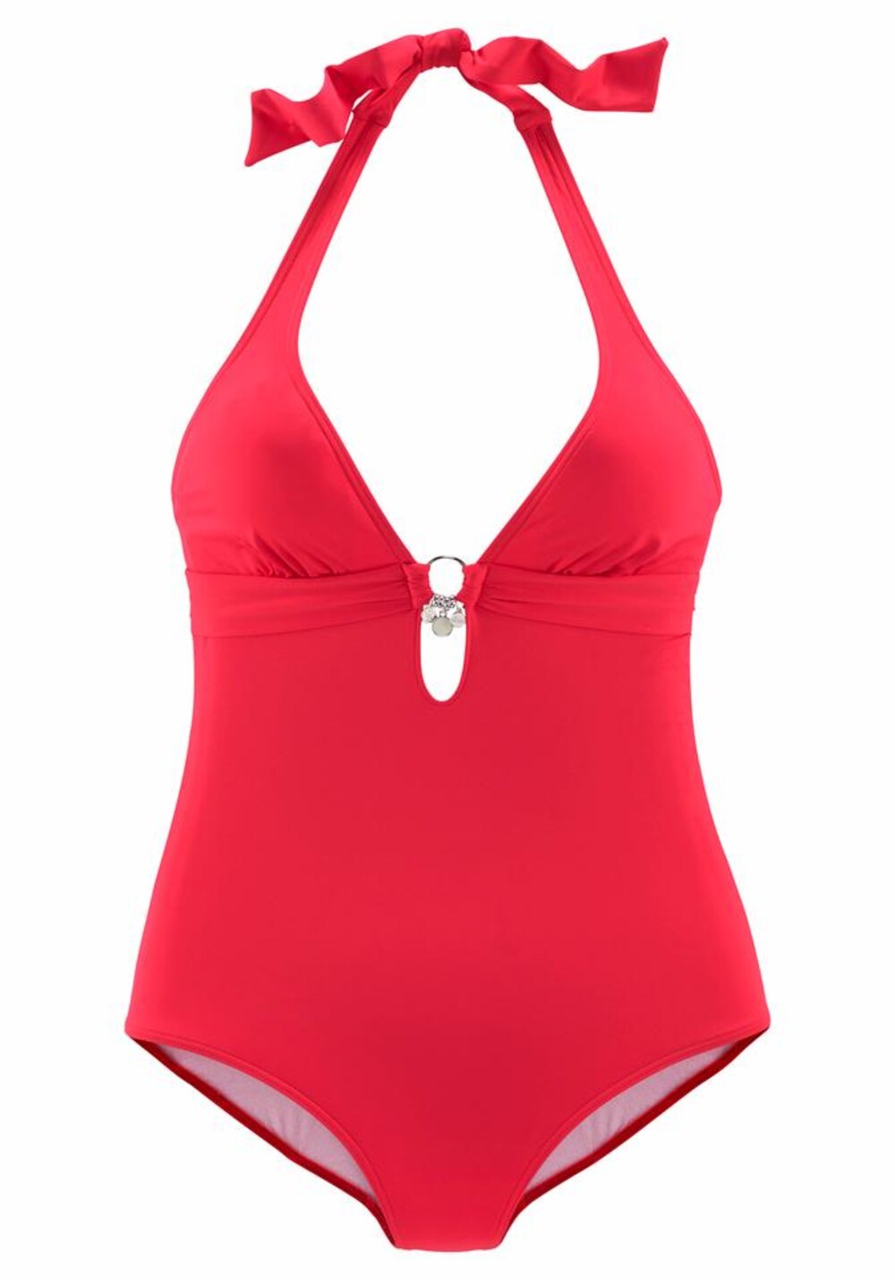 Sliver triangular swimsuit, red