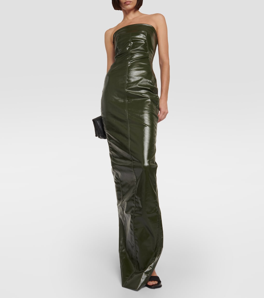 Rick Owens Strapless Denim Dress, Green