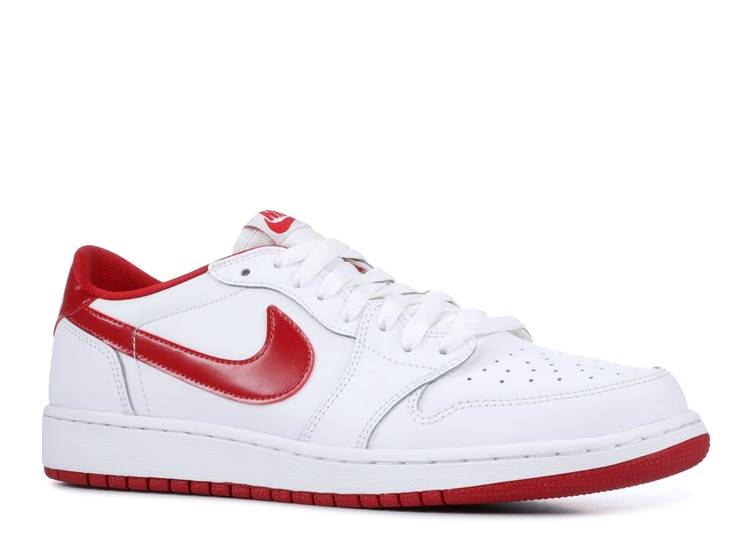 حذاء رياضي AIR JORDAN 1 RETRO LOW BG 'WHITE VARSITY RED'، باللون الأبيض