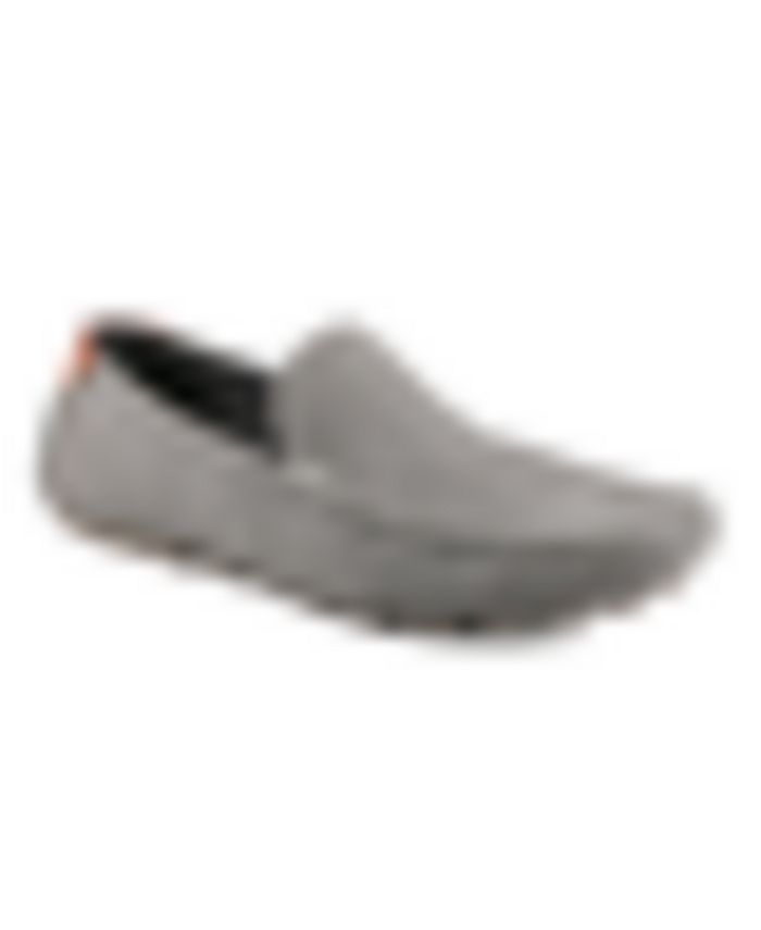 Tommy Hilfiger Men's Alvie Moc Toe Driving Loafers in Dark Gray Perf