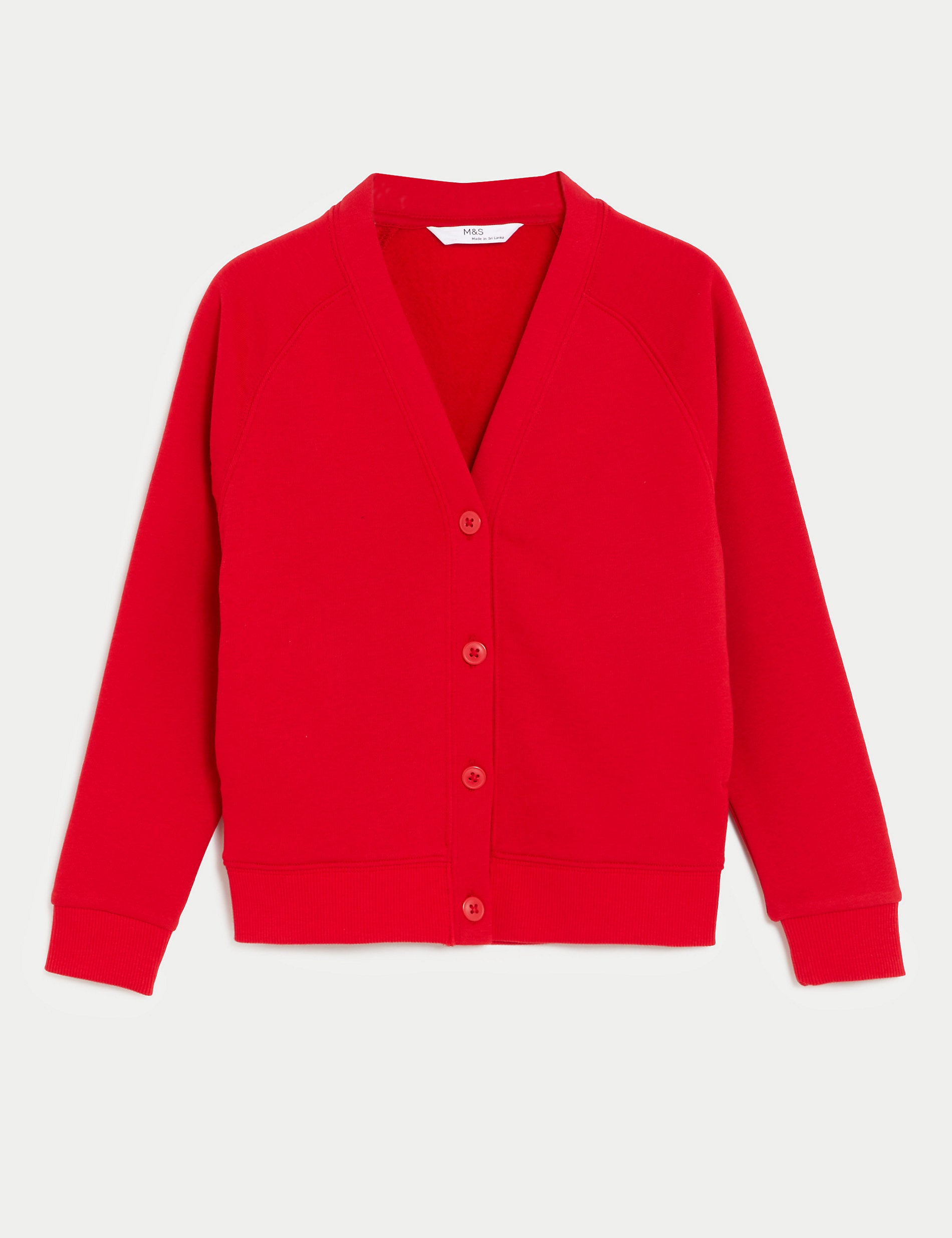 StayNew school cardigan in cotton for girls (2-18 years old) Marks & Spencer, red