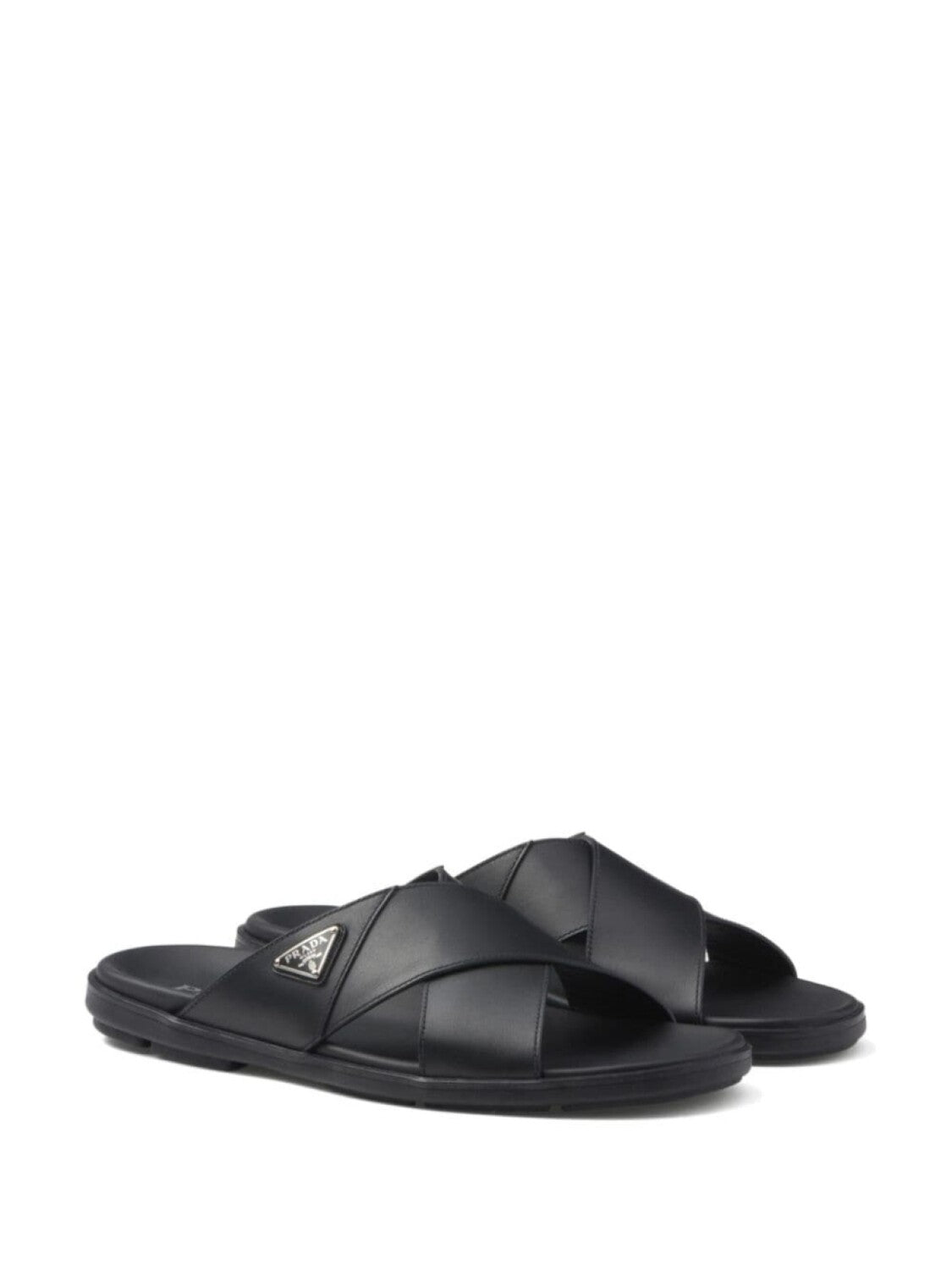 Prada Logo Sandals Black