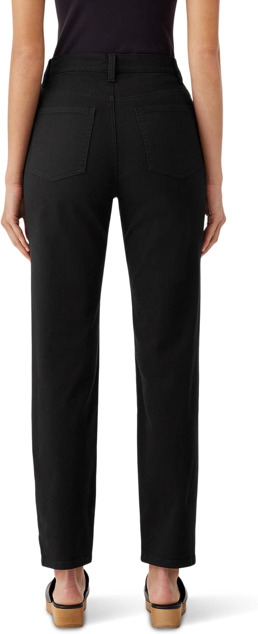 High Waisted Slim Full Length Jeans Eileen Fisher, black