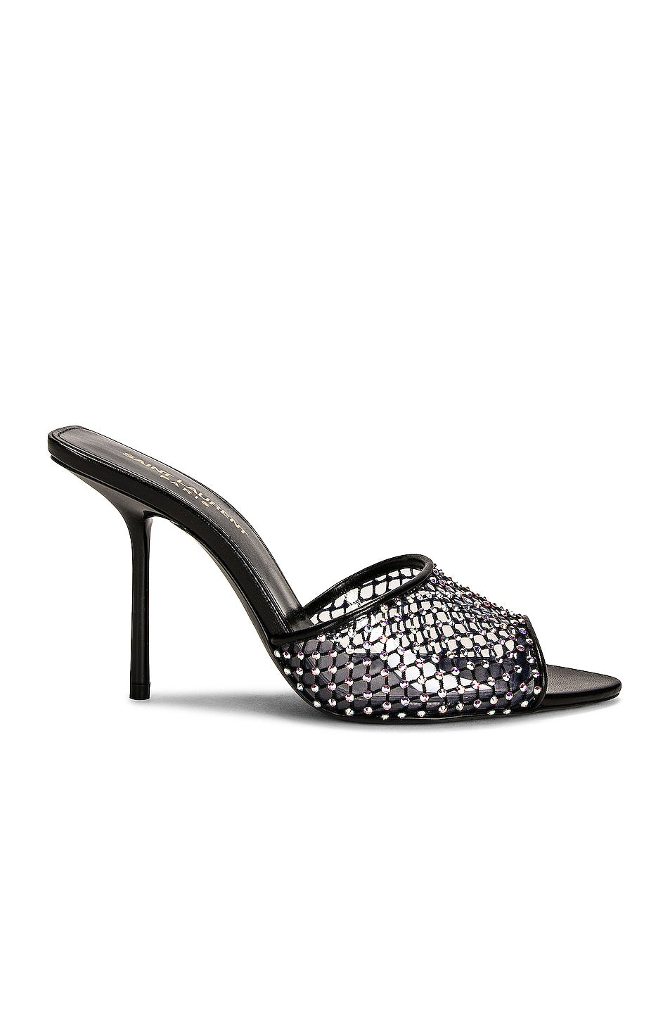 Saint Laurent Disco Mules, Nero Crystal & Nero