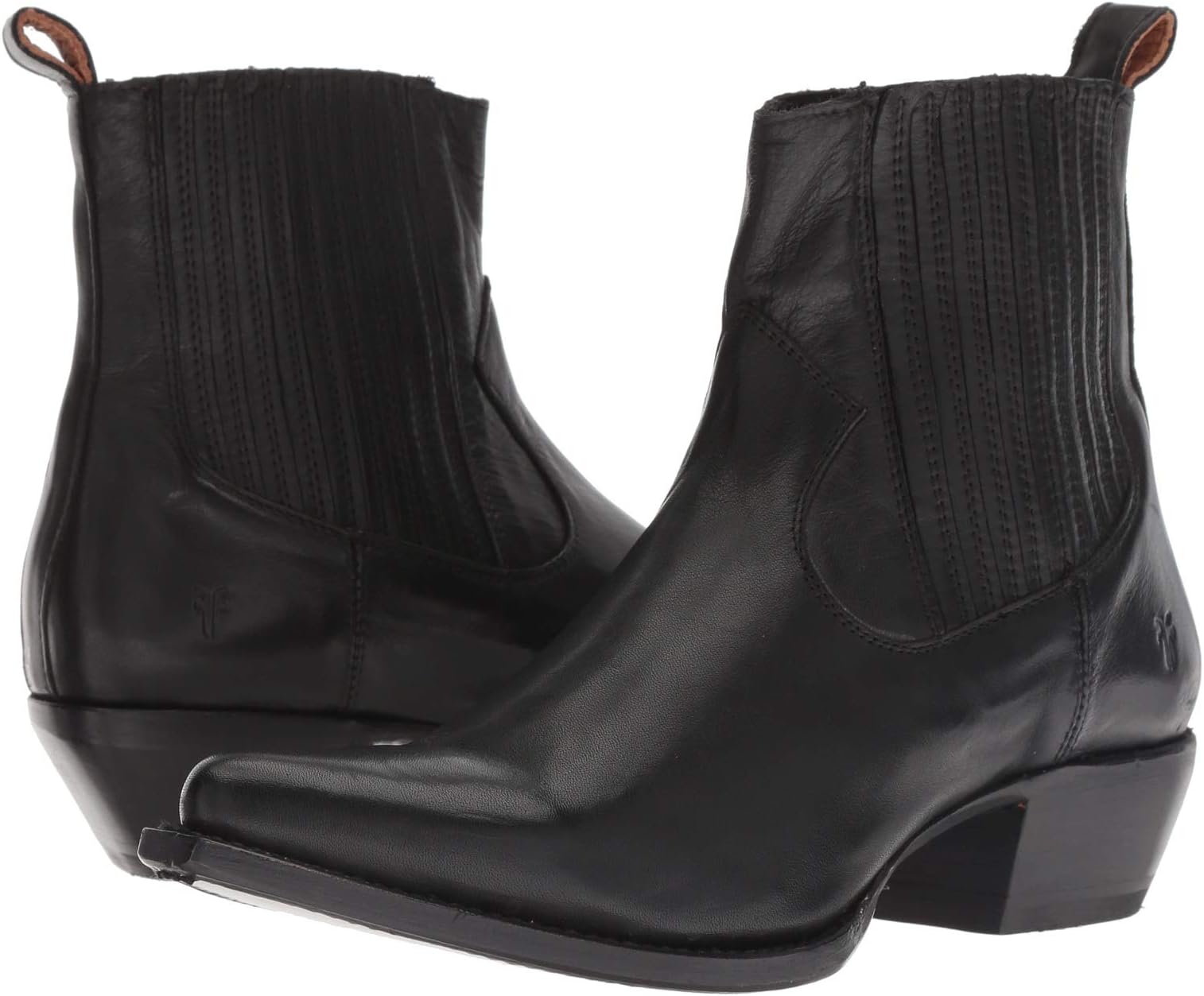 Sacha Chelsea Frye Chelsea Boots, Black Polished Soft Full Grain