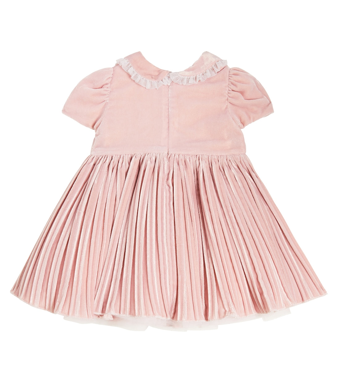 Monnalisa velvet and tulle children's dress, pink