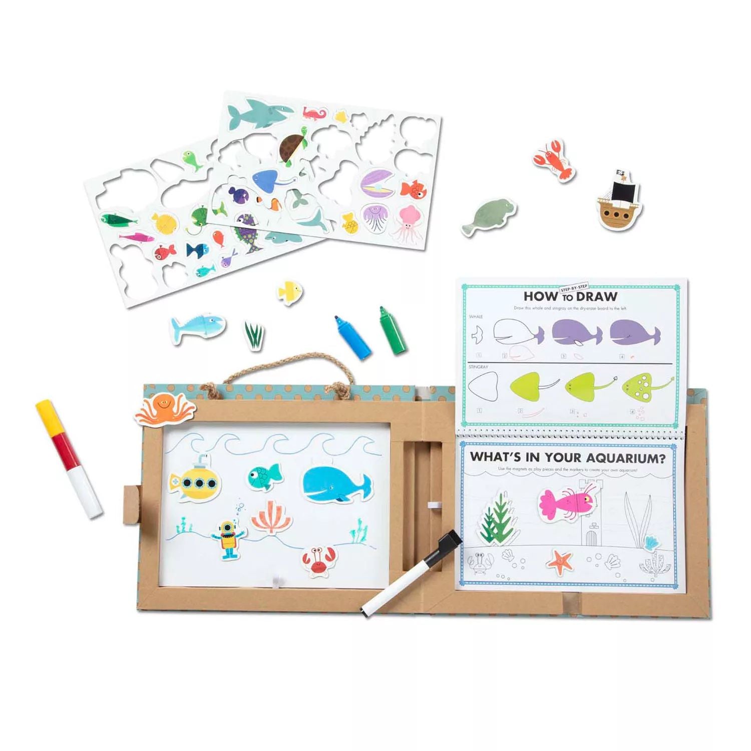 Melissa & Doug Natural Play: play, draw create reusable designs and magnet set - Ocean Melissa & Doug