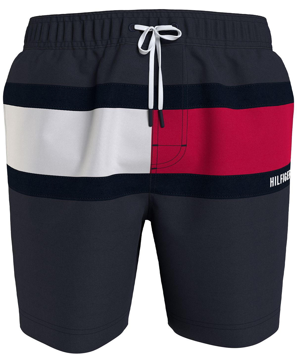 Tommy Hilfiger Men's Signature Flag Swimming Trunks, Large & Tall