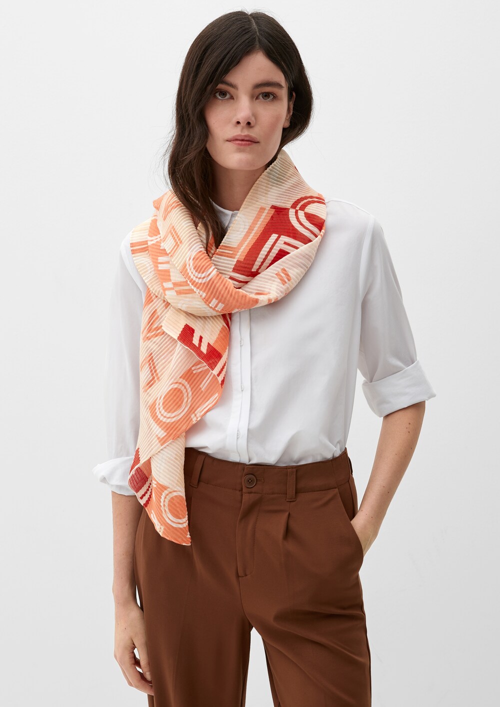 Sliver scarf, orange/lobster/pastel orange