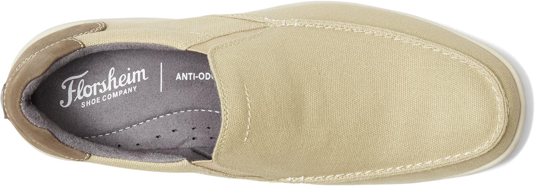 Lakeside Canvas Moc Toe Slip-On Florsheim Loafers in Sand Canvas