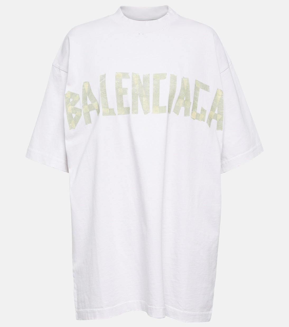 تي شيرت من قماش الجيرسيه القطني من Balenciaga باللون الأبيض