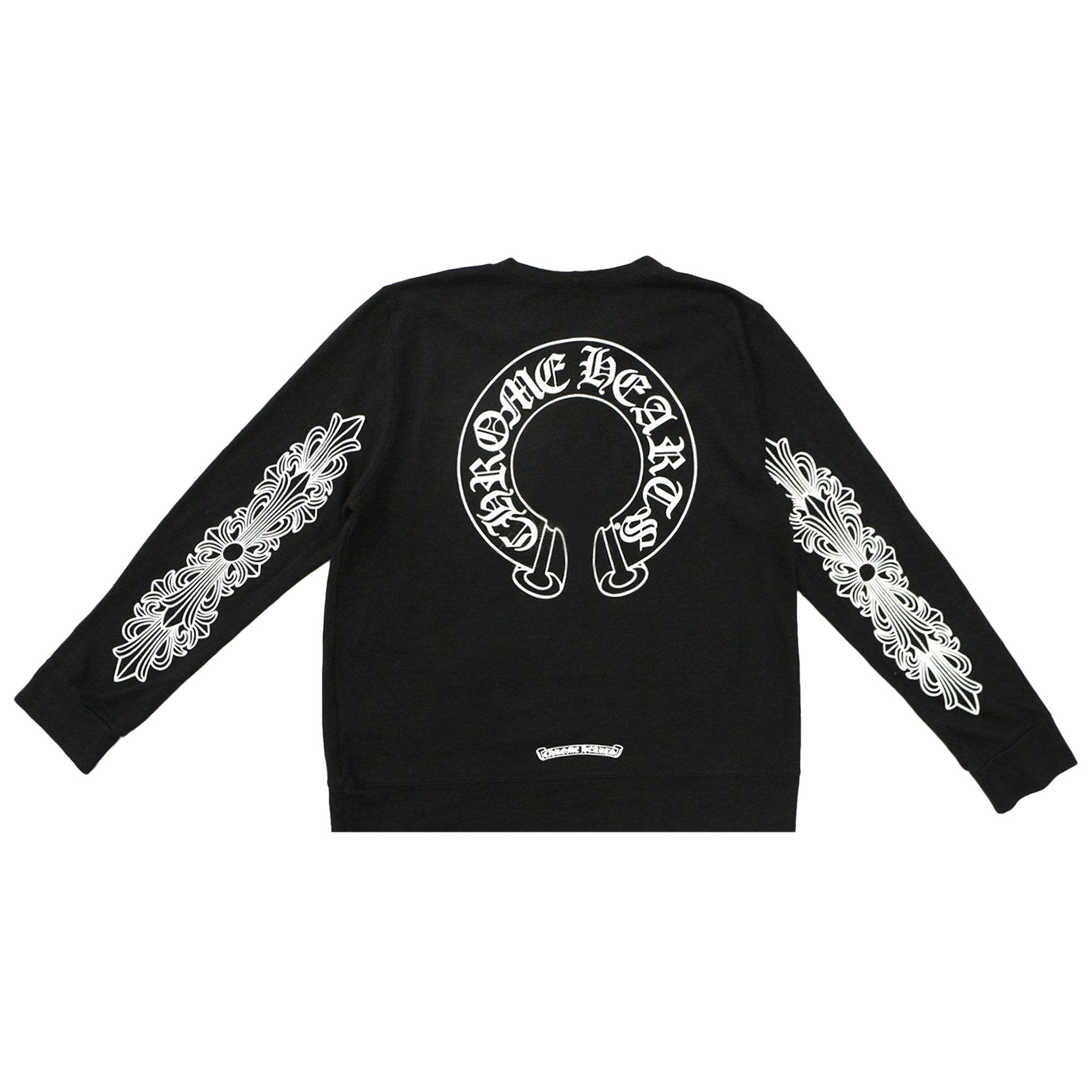 Chrome Hearts Horseshoe Long Sleeve T-Shirt, Black/White