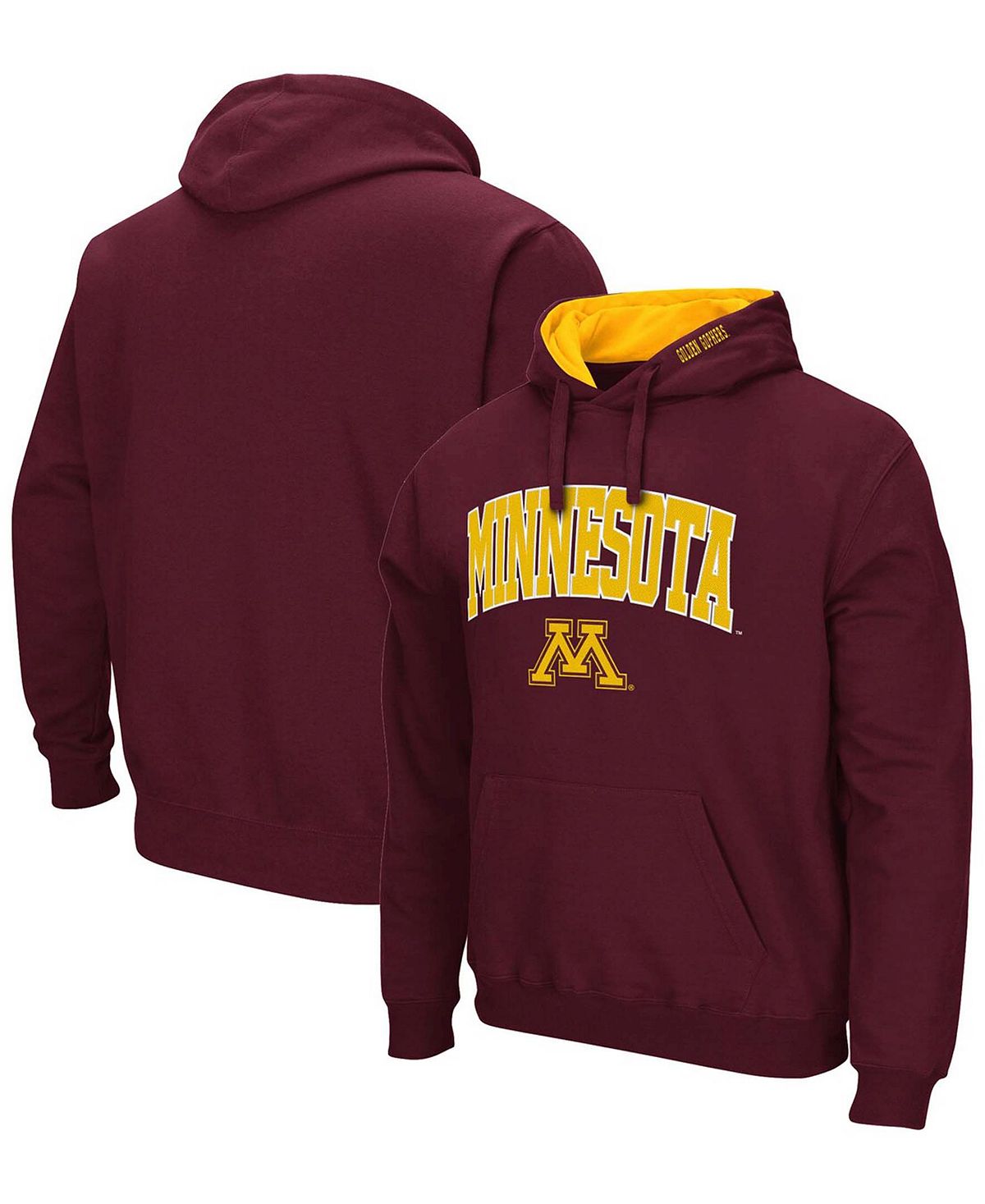 هودي رجالي بغطاء رأس باللون العنابي مع شعار قوس 3.0 من Minnesota Golden Gophers وColosseum