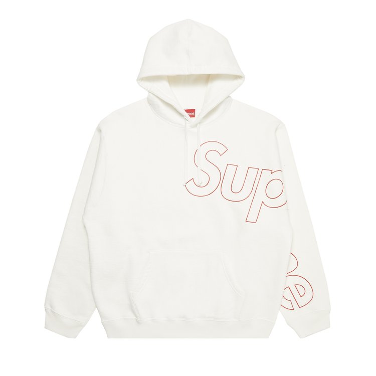 سويت شيرت عاكس بغطاء رأس من Supreme باللون الأبيض