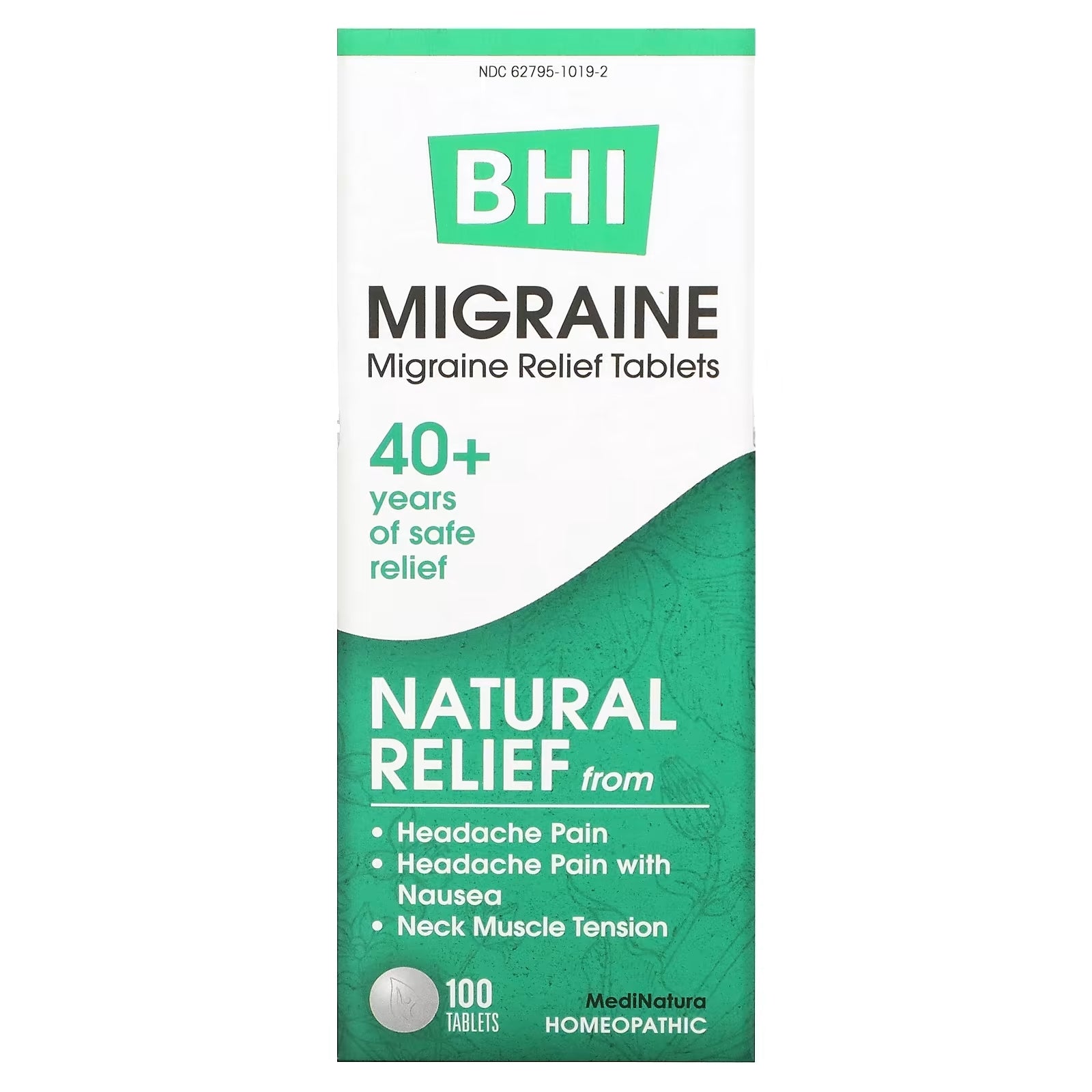 MediNatura BHI migraine relief, 100 tablets