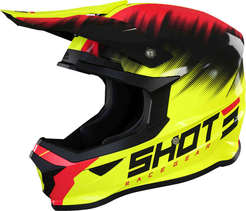 Furious Versus Kids Shot Motocross Helmet, Yellow/Red